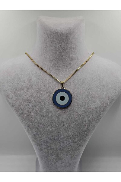 YUGENCONCEPT Mineli Nazarboncuğu Çelik Göz Kolye