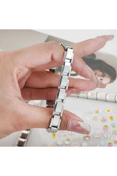 EVRİM AKDAMAR Italian Steel Charm Bracelet- Mother's Day