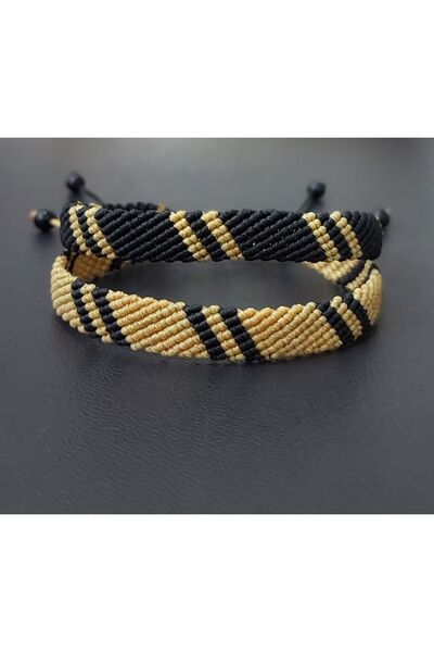 ZDTHandmade سوار مكرامية مزدوج للرجال