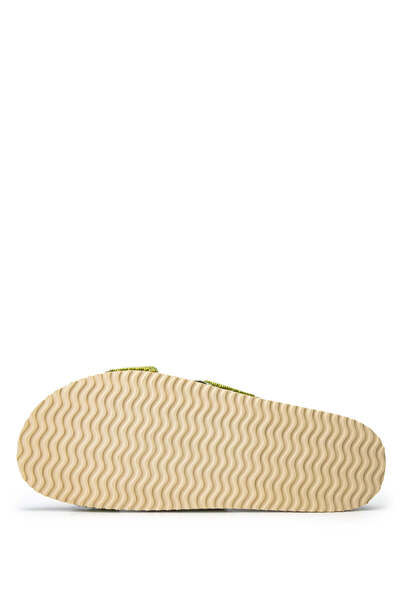 LAZAMANİ Lazamani Women's - Yellow Genuine Leather Flat Slippers