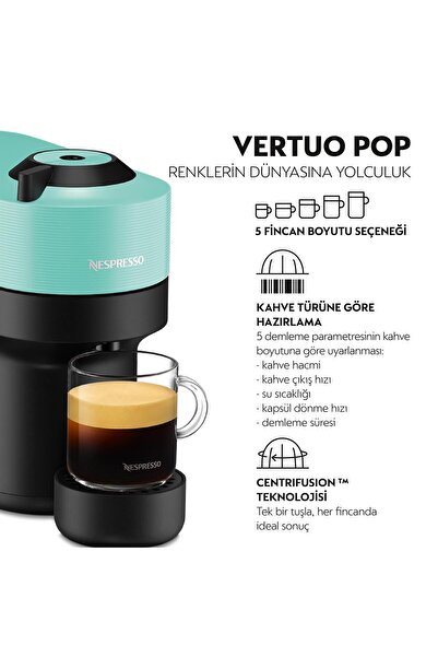 Nespresso Vertuo Pop Kahve Makinesi,Turkuaz
