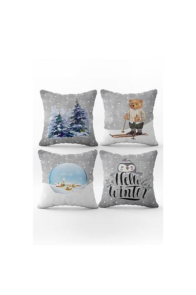 Evmila Set de 4 huse de pernă din catifea