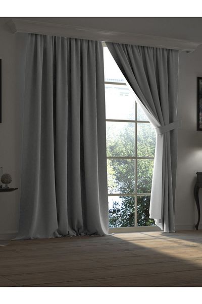 Perle Super Blackout Series Stone Color Lightproof Extrafour Wall Curtain