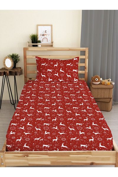 Evmila New Year's Special Pattern Printed Single Elastic Sheet Set
