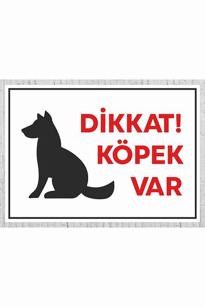 zafrakreklam تحذير: يوجد كلب، لوح تسجيل 24 × 34 سم PVC