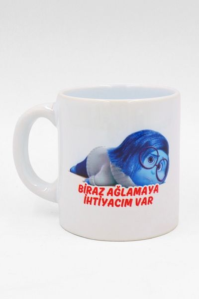 EFBUTİK White Reverse Face I Need a Little Cry Mug