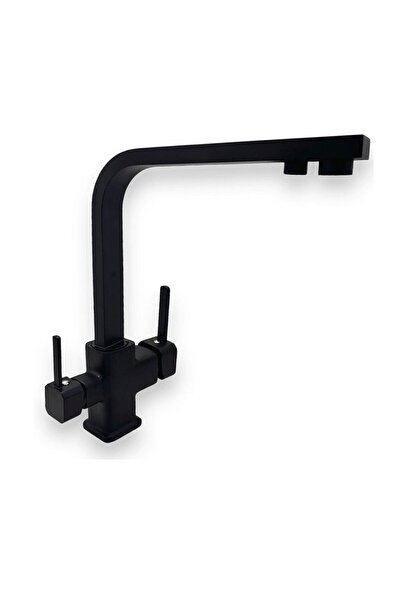 AQUA BELLA 3 Yollu Kare Siyah Arıtma Bataryası Kare Siyah Arıtma Mutfak Evye ...