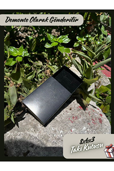 Fatih Kutu 8x6x3 - Çekmeceli Siyah Renk Süngerli Takı Kutusu | [demonte 25 Adet]