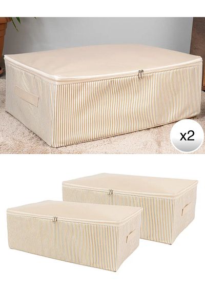 AYHANHOME Βαλίτσα κάτω από το κρεβάτι Mega Size 2 τεμαχίων - Organizer ντουλάπας, αποθήκευση και οργάνωση αποθεμάτων 75x40x20