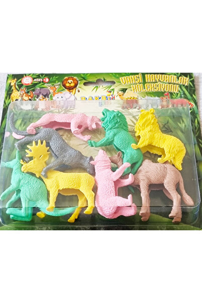 Mahi Max Vakumlu Kartelada 8'li Safari Vahşi Hayvanlar Leopar Ayı Aslan Köpek Çita Geyik Kanguru Deve