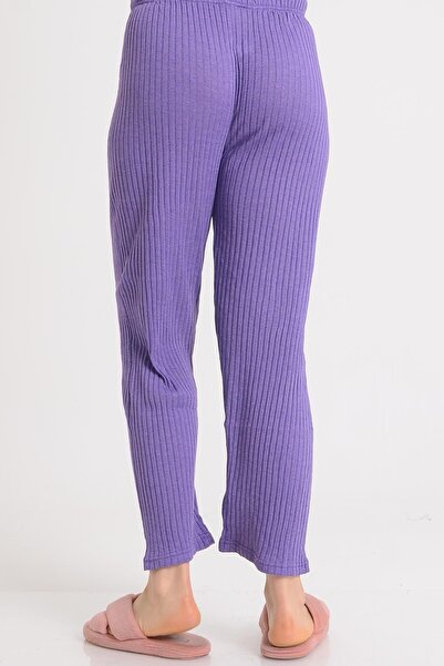 PİNKMARK Women's Pocketless Lilac Plus Size Pajama Bottoms Pmpt25637