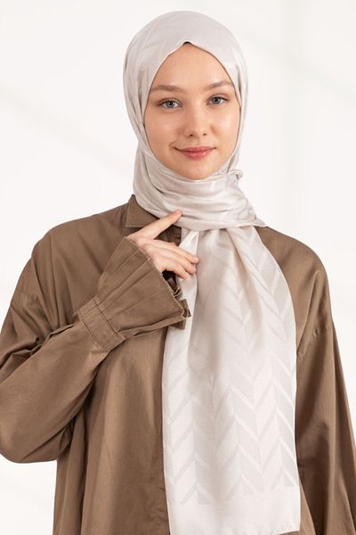 hijabchi Σειρά Jacquard Zigzag - Αμύγδαλο