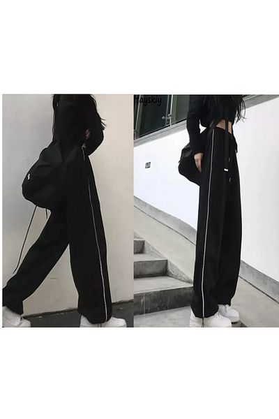 DEEFWEAR Φόρμα Y2k Μαύρο Πλεκτό Παντελόνι