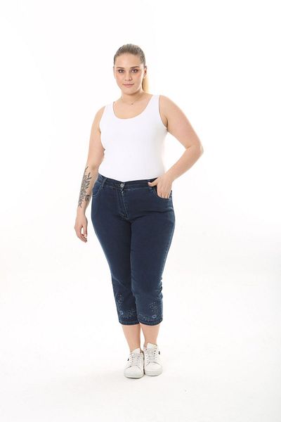 EYLÜL BUTİK Women's Elastic Waist Capri