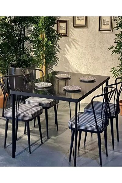 GNS HOME 60X120 Çam Yemek Masa, Mutfak Masa Takımı 4 Adet Güneş Sandalye