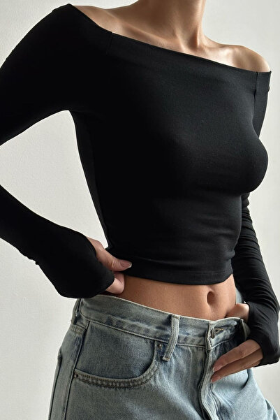 ecemore Λεπτομερής ελαστική μπλούζα με γιακά Madonna