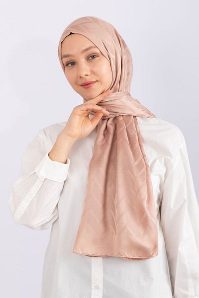 hijabchi Εισαγόμενο Silky Jacquard Zigzag - Κόκκινη Πούδρα