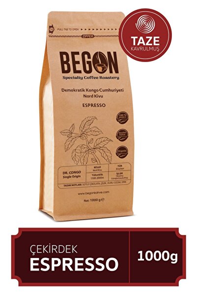 BEGON Nord Kivu Premium Espresso (ÇEKİRDEK) Kahve 1000g