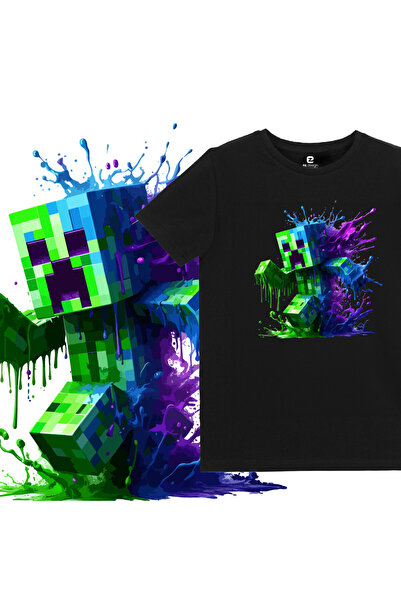 Minecraft Creeper Baskılı Çocuk&Genç T-shirt