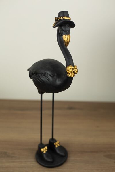 Gloriys Home & Decor Polyester Siyah Flamingo Biblosu