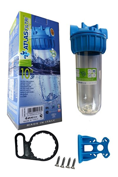 Atlas 3/4" 10" Inch Daire Girişi Boş Tekli Filtre Kabı