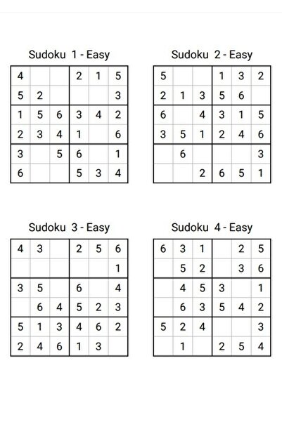 EBE Enine Boyuna Eğitim Çocuklar İçin 6x6 Sudoku Kitabı (360 Sudoku)