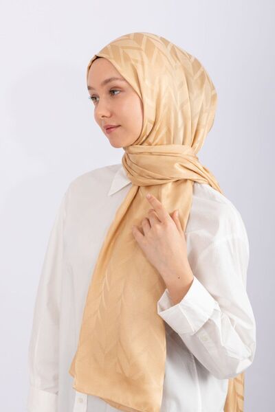 hijabchi Imported Silky Jacquard Zigzag - Gold