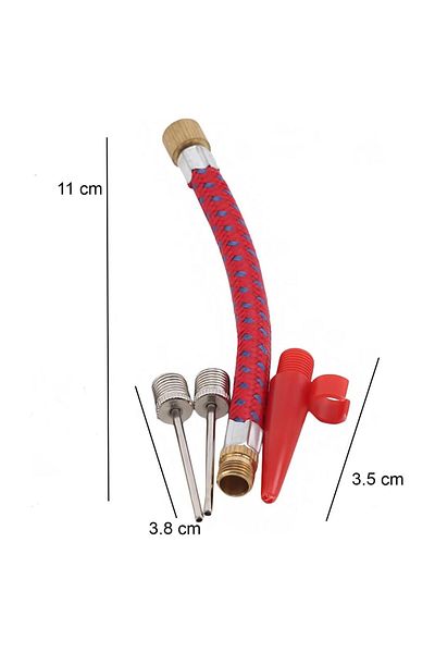 optana 5 Pieces Bicycle and Pump Inflator Set - Ball Inflating Needle Tip