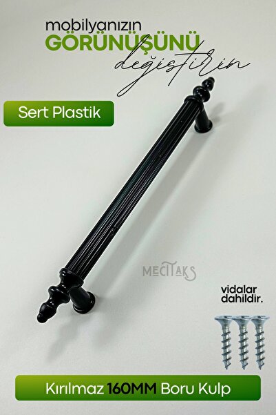 KIRSA Siyah Dolap Çekmece Kulpu 160mm Sert Polimer Kulp