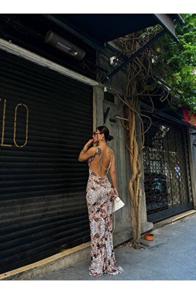Miss Zincir Detaylı Maxi Boy Elbise