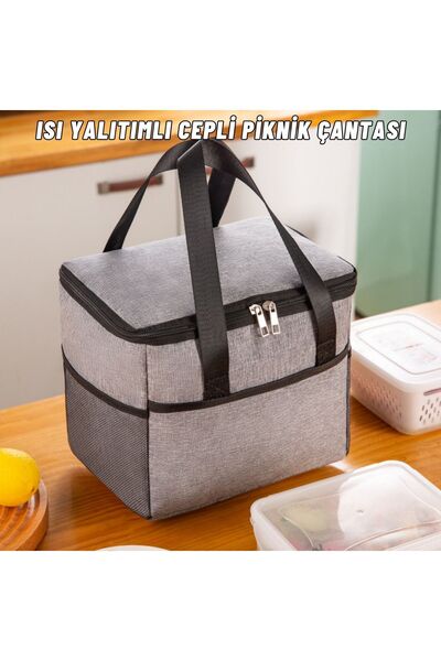 DEKOHOP Yemek Taşıma Ve Piknik Çantası 10 Litre Isı Yalıtımlı Sıcak Soğuk Bes...