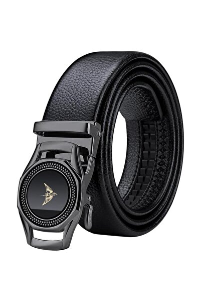 William Polo WİLLİAMPOLO Class Hakiki Deri Erkek Desenli Gri Metal Tokalı Kemer