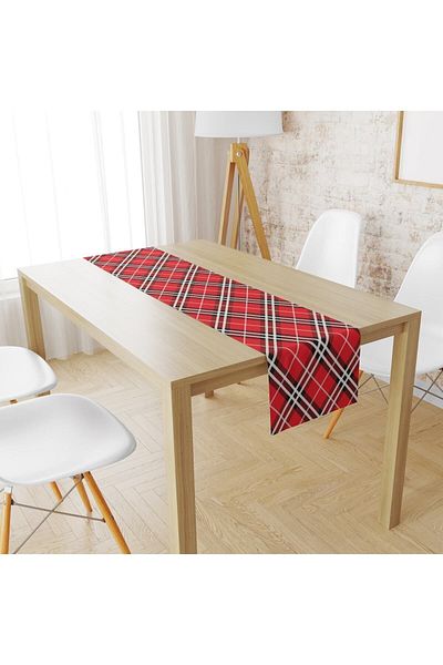 Lolla Evmila Red Plaid Pattern Runner Llrn 140