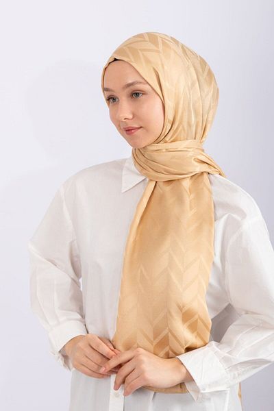 hijabchi Imported Silky Jacquard Zigzag - Gold