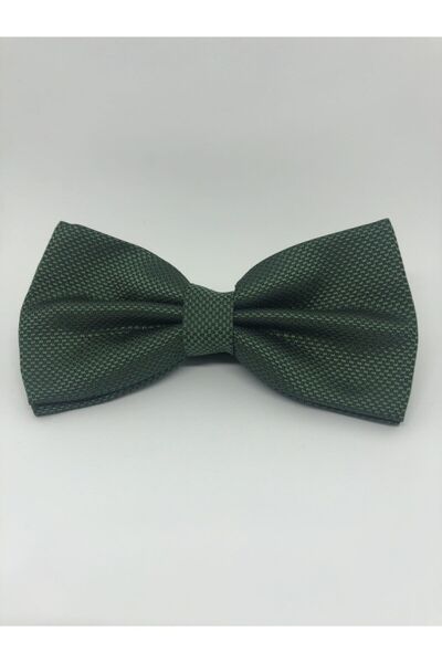 CRWAT ® Yeşil/ Dokuma Kumaş Papyon - Mendilli