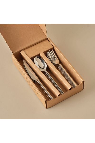 Bella Maison 18 Piece Premium Sweet Fork Spoon Knife Set - Silver
