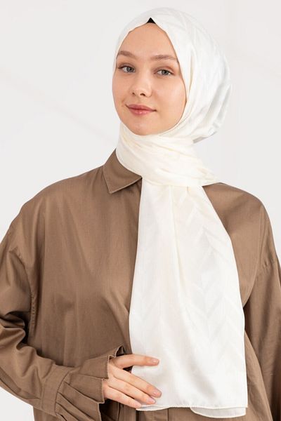 hijabchi Σειρά Jacquard Zigzag - Εκρού