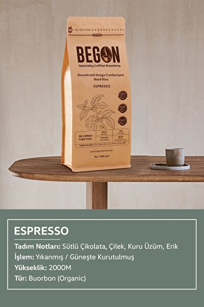 BEGON Nord Kivu Premium Espresso (ÇEKİRDEK) Kahve 15 Kg