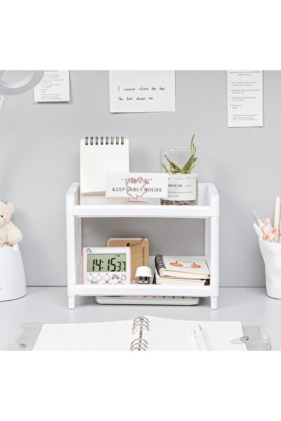 SAVORYHOME 2 Katlı Çok Amaçlı Makyaj Organizeri Takı Kozmetik Mutfak Raf Düze...