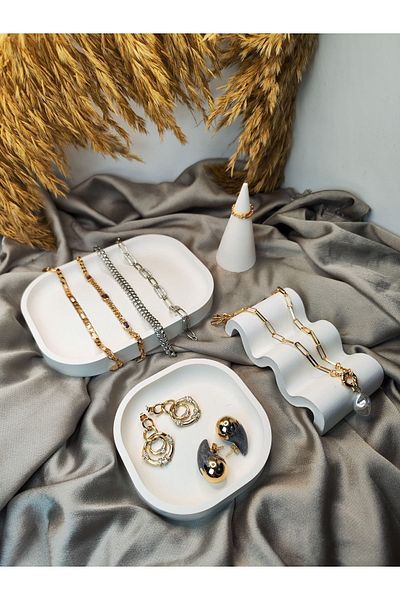 Minima Art Studio Decorative Jewelry Organizer Jewelry Product Shooting Stand Decorative Plate Set