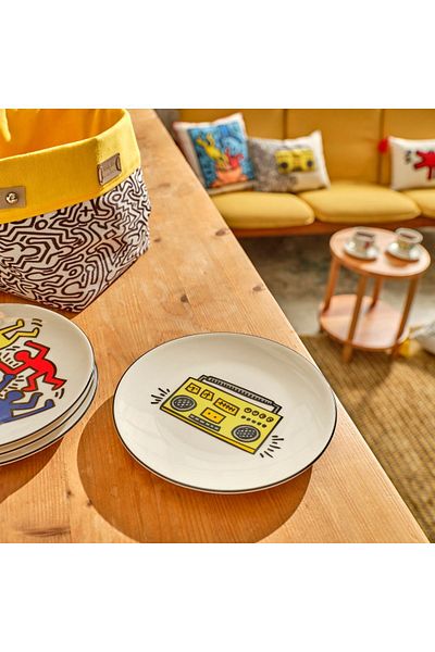 Bella Maison Keith Haring Fun Porcelain Cake Plates 4 Pcs Yellow (19 cm)