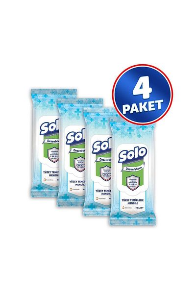 Solo Disinfectant Surface Cleaner Wet Wipes 4 Pack 160 Sheets