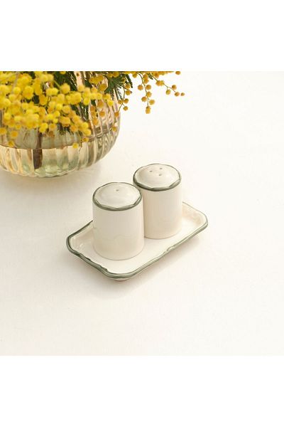 Bella Maison Sicilia Stoneware Salt and Pepper Shakers Green