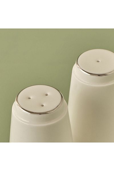 Bella Maison Clover Porcelain Salt Shaker - Pepper Shaker Silver (7X5 cm)