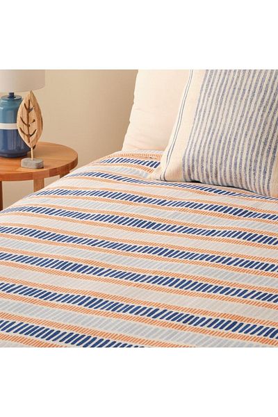 Bella Maison Marin Cooper dublu bumbac imprimat piqué - albastru (200X220 CM)