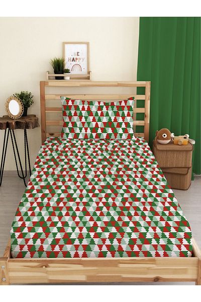 Evmila New Year's Special Pattern Printed Single Elastic Sheet Set