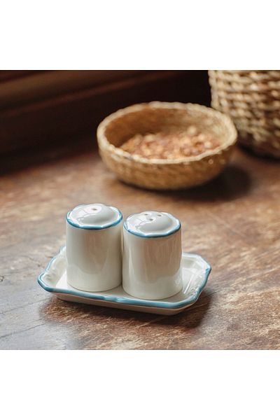 Bella Maison Mabel Stoneware Salt and Pepper Shakers Blue