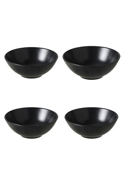 IKEA Fargklar Set of 4 Dark Gray Stoneware Porcelain Bowl Soup Salad Bowl 16 Cm