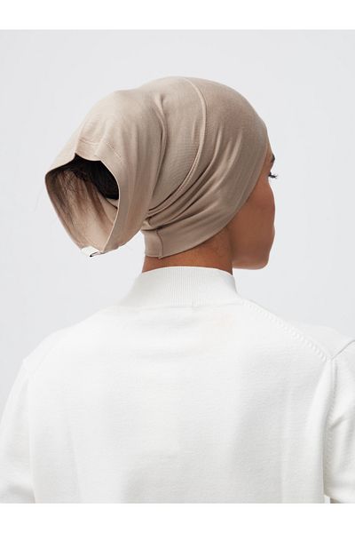 Femple Modest Warm Sand Colored Practical Plain Bonnet - Tube Underscarf