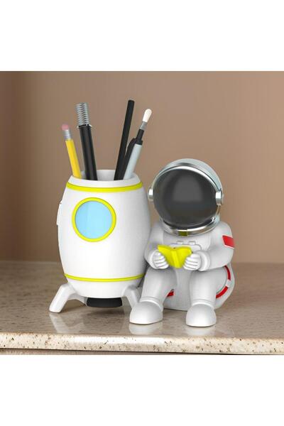3DLAYERCRAFT Tasarım Astronot Kalemlik Masaüstü Dekoru Astronot Figür